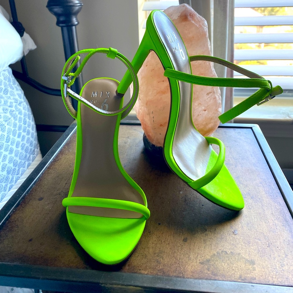 Neon green high heels